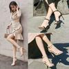 Sandálias de Salto Alto Pequenas e Frescas para Mulheres 2025 Novo Estilo Simples e Versátil Agulha Sexy Tira Única Popular Mesmo Estilo Sapatos de Salto Alto