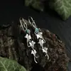 Pendientes de Diamante con Hojas de Planta Viejas Estilo Étnico Transfronterizo Pendientes de Borla con Diseño de Vid Vintage Característico Pendientes Mujer