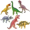 6 Juguete de Sonido de Dinosaurio de Goma Blanda Modelo de Dinosaurio de Simulación Tyrannosaurus Rex Grande Triceratops Brachiosaurus Raptor