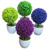 Sakura Bola de Nieve Planta Simulada Maceta Bola de Hierba Bonsái Árbol Pequeño Decoración para el Hogar Adorno Floral Creativo Mini Bola Pequeña Redonda