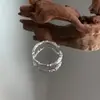 Nuevo Anillo con Forma de Rama para Mujer, Estilo Minimalista y Genial, Diseño Único, Anillo de Dedo Índice Abierto de Papel Arrugado, Apilable Personalizable