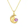 Collar Gato Luna Plata de Ley S925 Diseño de Nicho para Mujer Colgante de Piedra de Cristal Cadena para Clavícula Piedra Natural Limpia de Cristal