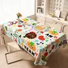 Toalha de Mesa Desenho Animado, Sem Lavagem, Impermeável, À Prova de Óleo, Resistente ao Calor, Estilo Dopamina Creme, Toalha de Mesa Retangular, Protetor de Mesa, Chá