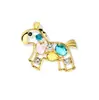2025 Nuevo Broche de Ponis Calados con Circonita de Colores Pin de Lujo Accesible de Gama Alta para Mujer Diseño de Nicho Accesorios Elegantes