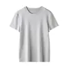 Camiseta de Manga Curta para Mulheres 2026 Novo Estilo Versátil Respirável Linho Tencel Amigo da Pele Confortável Gola Redonda Casual Manga Curta H032409