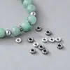 Cuentas Espaciadoras Mini Martilladas de 3.7mm Plata de Ley S925 Superficie Martillada Texturizada Cuenta Espaciadora de Plata Joyería DIY Pulsera