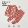 Conjunto de Ropa de Otoño para Niños, Ropa de Primavera y Otoño, Categoría a Algodón Puro Protección de Vientre de Cintura Alta, Pijamas para Niños y Niñas, Ropa para Casa de Bebé, Invierno y Verano