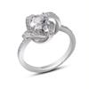 Anillo Exagerado Geométrico de Zirconia con Diamante Marca French Ins Nuevo Material de Cobre Chapado en Oro de 18k Joyería al por Mayor