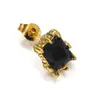 Novedad Europea y Americana Moda Ligera de Lujo Set Cuadrado Zircón Garras de Dragón Pendientes Diseño de Nicho Retro Pendientes de Moda para Hombres y Mujeres