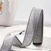Cinta de Lino de Seda Plateada Brillante con Borde Cerrado Doble Cara para Manualidades, Lazos para el Cabello, Confección de Ropa, Cinta Mezclada