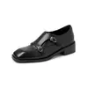 ¡Estilo Retro Académico! Mocasines Brogue de Punta Cuadrada de Corte Profundo 2026 Otoño Estilo Británico Tacón Grueso Zapatos de Piel Envejecida