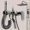 Venta al por mayor directa de fábrica, juego de cabezal de ducha de cuatro funciones en color gris gunmetal, material ABS, para proyectos de ingeniería, uso en baño, exclusivamente para suministro transfronterizo