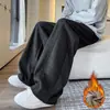 Outono/Inverno 2026 Veludo Plus Malha Grossa Sarja Acetato Lã Saber Calças de Perna Reta Masculinas Soltas Confortáveis Casuais Masculinas