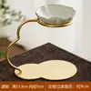 Infusor de té sin perforaciones, infusor de té de taza de ceremonia de alta gama, separador integrado de té y agua, filtro de piedra mineral, soporte para preparar té