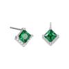 Pendientes de Plata de Ley S925 Microincrustados Zirconita Verde Abuela Pendientes Cuadrados Geométricos de Moda Ins de Alta Gama para Mujer