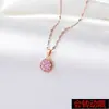 Colar feminino redondo de zircônia giratório design de nicho colar de tempo corrente moda versátil TikTok mesmo estilo joia