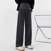 Calças de suporte para a barriga de cintura alta para grávidas no outono e inverno, calças quentes para uso externo, calças largas pós-parto, calças casuais largas de tamanho grande tipo "arroz glutinoso"
