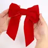 Decoración Personalizada de Moño Transfronterizo para Fiestas, Bodas, Árboles de Navidad, Moño de Terciopelo Hecho a Mano Extra Grande