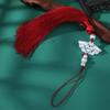 Borla de Abanico de Acetato de Perla para Colgar en Bolsas de Han Dynasty con Botones Prensados, Borla Redonda para Colgar en la Cintura, Accesorios de Borla para Bolsas