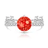Anillo de Corona Cortada con Fuegos Artificiales de Piedras Preciosas de Colores Más Vendido en Tiktok para Mujeres, Diamante de Alto Carbono, Moderno y Sencillo, Anillo Chapado en Oro, Envío Directo de Una Pieza