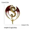 Broche Dragão Ocidental Estilo Personalidade Exagerada Europeu e Americano Ano do Dragão com Asas Gigantes, Broche Versátil com Liga Metálica Esmaltada