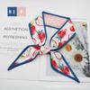 Lenço de Seda Versátil de 96 cm de Comprimento com Laço, Fita Floral e Fita Decorativa para Amarrar no Cabelo ou Decorar Bolsas como Lembrança
