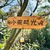 Letrero de Puerta Tallado en Madera Maciza para Villa de Alojamiento, Patio, Jardín, Letrero Decorativo Colgante con Letras Creativas, Placa de Madera para Cenador