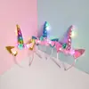 Venta al por mayor de fábrica Diadema Luminosa de Unicornio para Fiesta Infantil de Vacaciones Halloween Alas de Ángel Arcoíris Adorno para la Cabeza