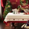 Toalha de mesa de Natal vermelha, à prova d'água e resistente a óleo, não precisa lavar, leve, luxuosa e elegante, perfeita para decorar e arrumar a mesa, adequada para mesas de centro