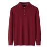 Camiseta Base Pura Caxemira Malha Pull-Up Gola Polo de Negócios Fio Simples 80 Fios