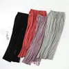 Pantalones de Pijama Finos de Verano para Mujer al por Mayor, Pieza Única, Largo de Nueve Puntos, Corte Holgado, Tallas Grandes, con Bolsillos, Pantalones de Casa Transpirables