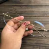 Monturas de Gafas Versátiles, Sencillas y Elegantes, para Hombres y Mujeres, Retro, Cara Grande, Ultraligeras, sin Montura, Perforadas, para Gafas de Prescripción de Negocios