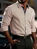 Camisa Listrada Unissex Manga Longa Camisa de Listra Azul Masculina Camisa de Listra Preta Masculina Slim Fit Profissional