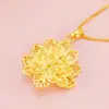 Colgante de Flor de Pavo Real Chapado en Oro Vietnamita para Mujer, Color Duradero, Joyería de Imitación de Latón Estilo Chino, Artículo Popular de Venta al por Mayor