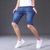 Uma geração de explosões 009 verão fino calças casuais masculinas juventude elástica reta cinco pontos shorts jeans