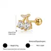 Nuevo Pendiente de Hueso de Oreja con Chapado en Cobre Dorado y Circonita Microincrustada Joyería para Piercing Venta Caliente Estilo de Alta Gama Pendiente de Tachuela Pendiente de Hueso de Oreja