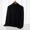 Suéter de Malha Modal para Homens, Gola Alta, Novo Pulôver Liso Outono/Inverno, Camada Base Leve para Negócios Roupas Masculinas