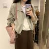 Diseño Sentido Nicho Chaqueta Corta Retro Manga Larga Ropa Rushing 2025 Primavera y Otoño Simple Protector Solar Cárdigan Corto