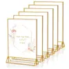 Amazon Transfronterizo Tarjeta de Mesa de Acrílico Tarjeta de Mesa con Borde Dorado 8.5X11 Soporte Doble Cara para Exhibición de Menús Placa de Número de Mesa