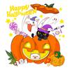 Decoración de Halloween de Dibujos Animados Transfronteriza Pegatinas Electrostáticas para Ventanas Cabeza de Calabaza Linda Pegatinas para Vidrio Decoración de Ventana de Atmósfera Festiva