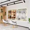 Espelhos de Barbearia Modernos, Estações de Espelho para Salão de Cabeleireiro, Espelhos Grandes e Longos para Salões de Beleza, Espelhos para Beleza e Cabeleireiro, Montados na Parede