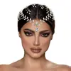 Tocados Europeos y Americanos Diadema de Novia Hecha a Mano Cadena para la Frente con Pedrería Colgante Joyería Accesorios para el Cabello de Vestido de Novia Accesorios Creativos A445