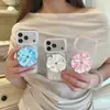 Goma para el pelo creativa estilo coreano con diamantes brillantes, adecuada para funda de teléfono Apple 17 Pro Max, soporte magnético lindo para iPhone 16, 15