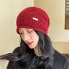 Gorro Large para Circunferência de Cabeça Grande Feminino Outono e Inverno Chapéu de Tricô Quente 2025 Nova Moda Chapéu de Tricô Emagrecedor