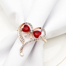 Amazon Anillo para Servilleta de San Valentín Diamante Corazón Rojo con Forma de Hebilla para Servilleta Anillo para Servilleta Metal Boca Anillo de Tela Fabricante