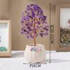 Grava de Cristal Natural Base de Maceta de Cerámica Árbol de Cristal Adornos de Regalo de Apertura Árbol de la Fortuna para Escritorio de Hogar Oficina