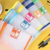 Pasta de classificação de matérias para estudantes A4 nylon malha transparente com zíper Ensino Fundamental médio armazenamento tutorial bolsa para provas