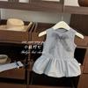 Pequena Salgadinha Limão SeteBailarina! Vestido Colete Acolchoado Laisi Cinza com Toque Gelado e Costela Fina Vestido Doce de Princesa para Meninas