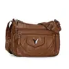 Nova Moda Bolsa de Ombro Único para Meia-Idade e Idosos Bolsa Feminina Retrô Textura de Couro Macio Bolsa de Mãe Bolsa Transversal Casual Leve para Compras