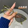 Óculos para Miopia que Mudam de Cor, Estilo Cat-Eye Americano para Mulheres, Armações de Óculos na Cor Chá Frio Clareador, Atmosférico, Visual Natural, Bloqueio de Luz Azul, Óculos Fotocromáticos